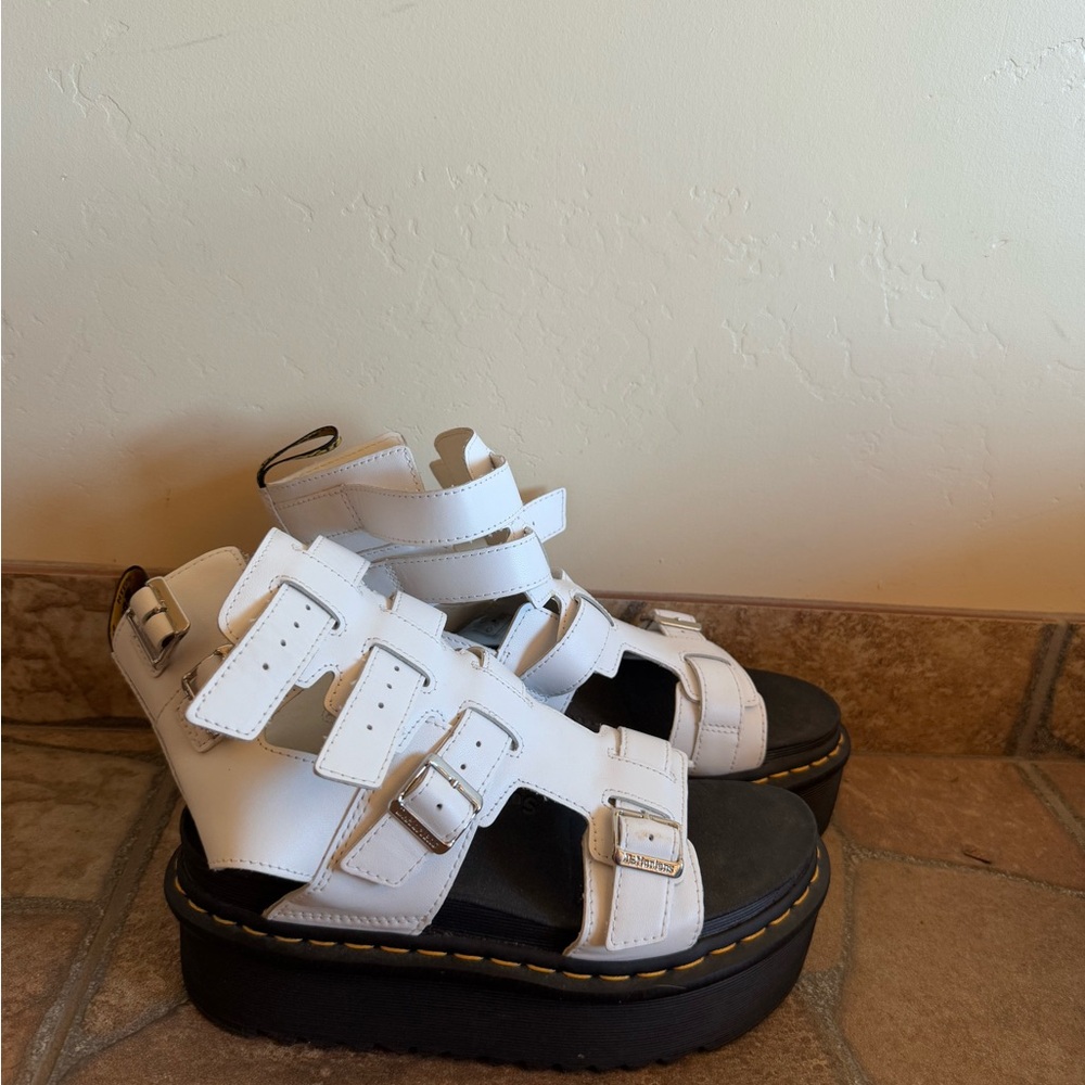 White dr martens platform sandals - Picture 2 of 3